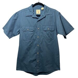 Red Head Short Sleeve Button Up Shirt Men's Size M Blue‎ Workwear Outdoor